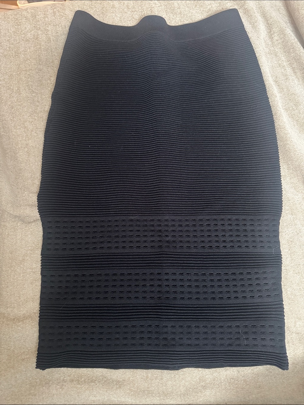 Bebe Black Textured Knit Pencil Skirt